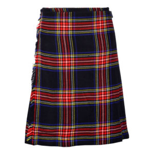Black Stewart 8 Yard Kilt for Men