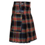 Black Stewart Tartan Kilt Modern Utility Kilts - Image 2