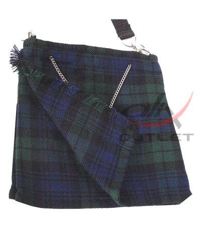 Ladies Purse Black Watch Tartan Scottish Kilt Shaped Bag