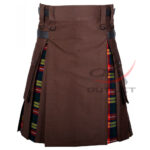 Hybrid Utility Kilts - Brown Cotton & Buchanan Tartan Kilt