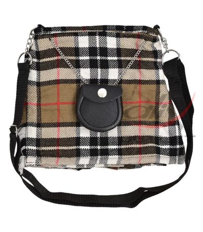Ladies Purse Camel Thompson Tartan Scottish Kilt Shaped