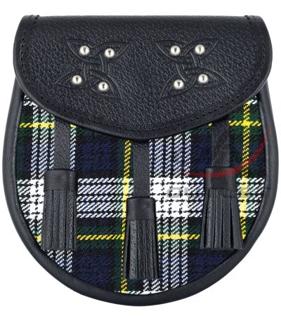 Scottish Sporran Dress Gordon Tartan Black Leather