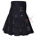 Hybrid Black Cotton & Gray Watch Kilt Utility - Image 2