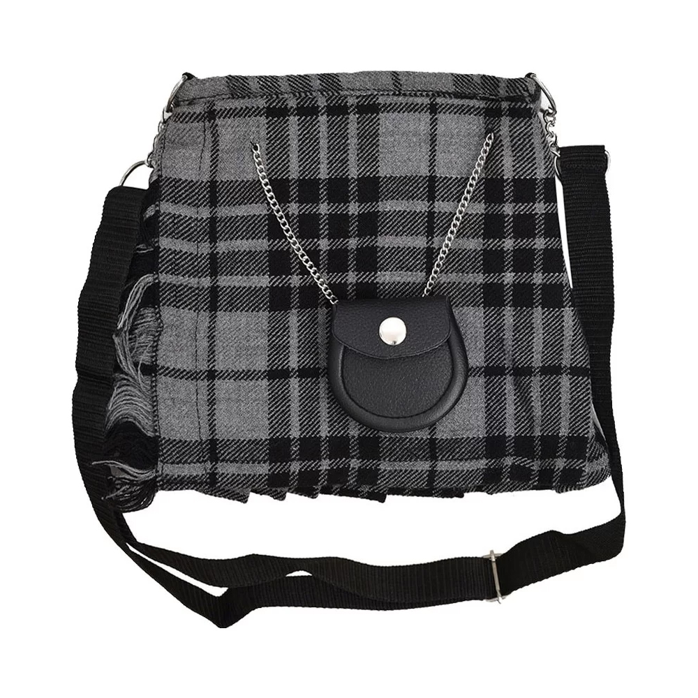 grey-watch-tartan-purse-1 Ladies Purse Scottish Grey Watch Tartan Kilt Shaped - Image 1