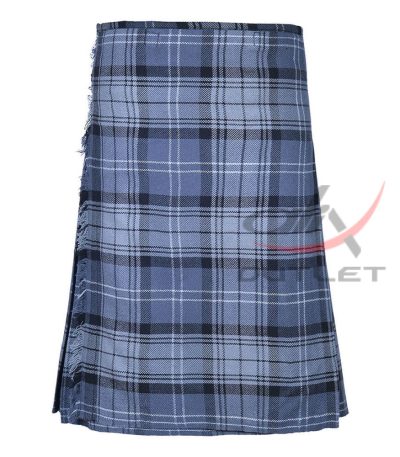 Hamilton Grey Tartan 8 Yard Kilt for Men