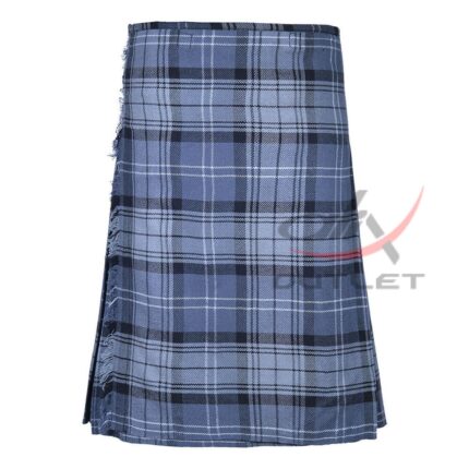 Hamilton Grey Tartan 8 Yard Kilt for Men