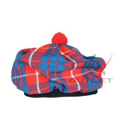 Hamilton Red Tartan Tam o' Shatner Tammy Hat Flat Bonnet