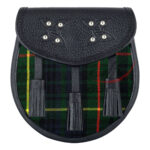 Scottish Sporran Hunting Stewart Tartan Black Leather