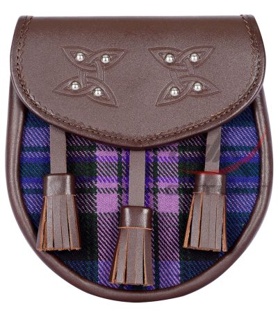 Scottish Sporran Pride of Scotland Tartan Brown Leather