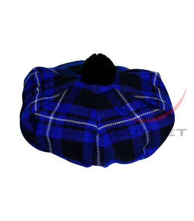 Ramsey Blue Hunting Tartan Tam o' Shatner Tammy Flat Bonnet
