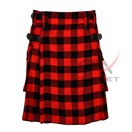 Red Black Rob Roy Tartan Utility Kilt