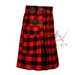 Red Black Rob Roy Tartan Utility Kilt - Image 2
