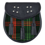 Scottish Sporran Ross Hunting Modern Tartan Black Leather