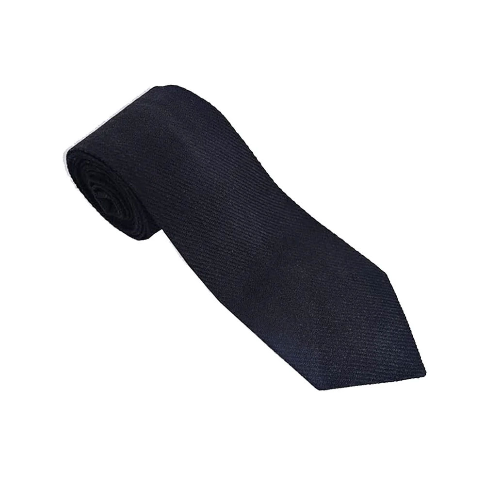 solid-black-necktie-1 Solid Black Tartan NeckTie - Image 1