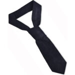 Solid Black Tartan NeckTie - Image 2