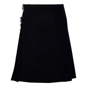 Solid Black Tartan 8 Yard Kilt for Men