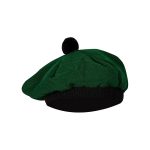 Solid Green Tartan Tam o' Shatner Tammy Hat Flat Bonnet