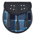 Scottish Sporran US Navy Tartan Black Leather
