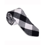 White Black Rob Roy Tartan NeckTie