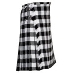 White Black Rob Roy Tartan 8 Yard Kilt for Men - Image 2