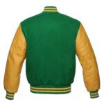Letterman Jacket Green Wool & Leather Sleeves - Image 2