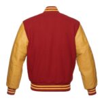 Letterman Red Wool Jacket with Leather Sleeves - Image 2
