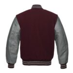Varsity Jacket Maroon Wool & Leather Sleeves - Image 2