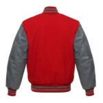 Varsity Red Wool Jacket & Leather Sleeves - Image 2